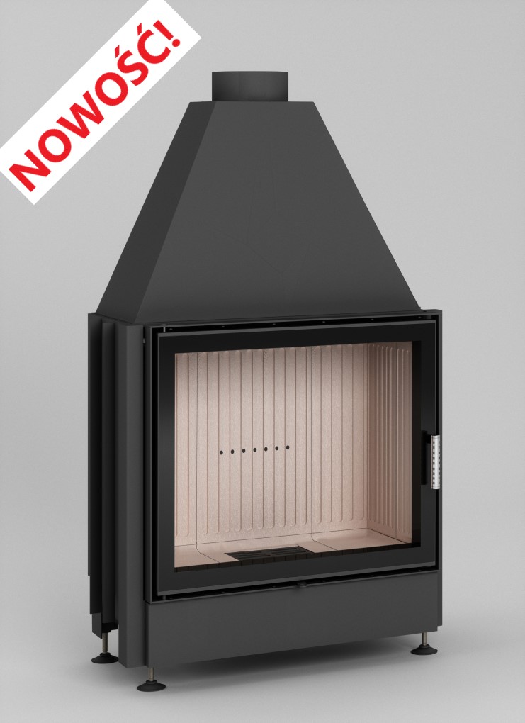 Zestaw kominek powietrzny stalowy KRATKI LUCY BLACK 12 kW Ø 200 z akcesoriami Volcano ST - Zestaw kominek powietrzny stalowy KRATKI LUCY BLACK 12 kW Ø 200 z akcesoriami